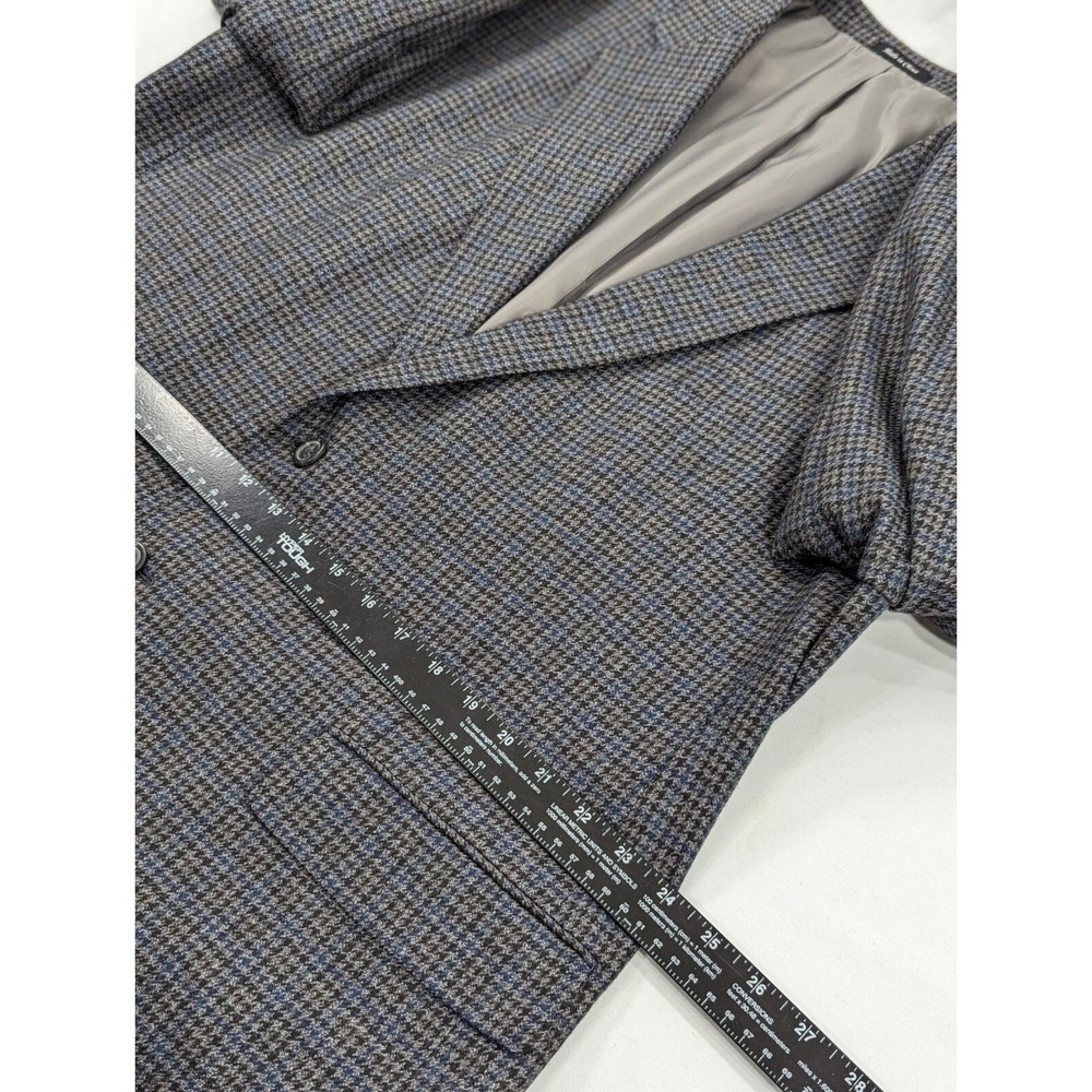 Chaps Ralph Lauren Blazer Suit Jacket Soft Wool Houndstooth Subtle Plaid 48R EUC - Picture 11 of 13